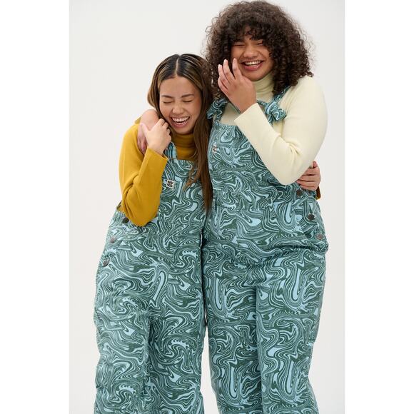 Lucy & Yak Easton 100% Organic Cotton Swirl Straight Dungaree Overalls Beau 24 - Picture 2 of 8